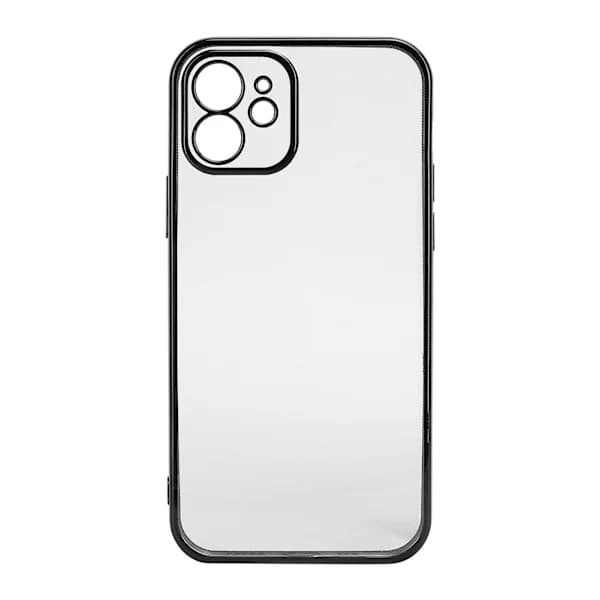 SULADA Mobile Phone Case Electroplating Full Body TPU Protective Cover for iPhone 12 Black