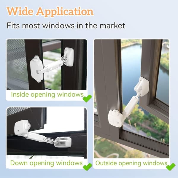 1 stk Justerbar Vinduåpningsbegrenser for Spedbarn, Barnesikkerhet