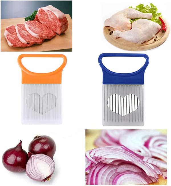 2 stk. løgtang i rustfrit stål, skærehjælp, løgskræller, ZQKLA