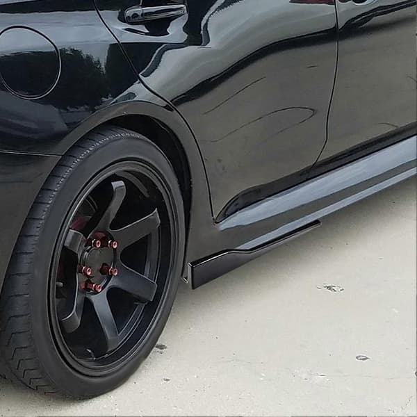 2 stk Universal Sideskjørt Rocker Splitters Leppe Winglet Vinge Diffuser 74,5cm Glanset Svart
