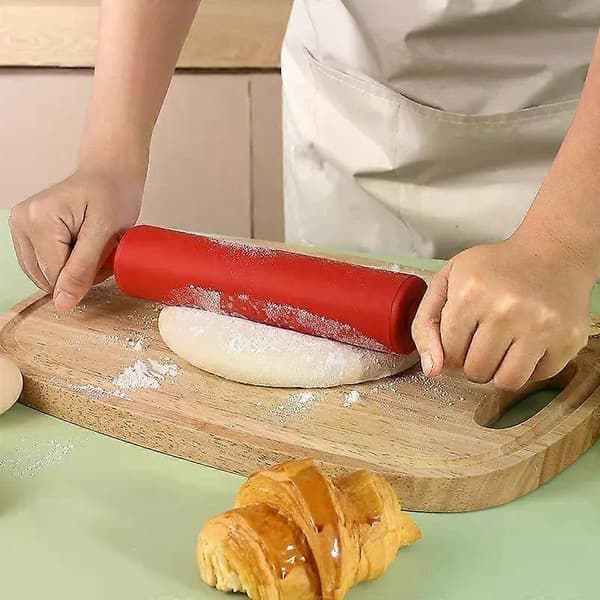 Large Silicone Rolling Pin, Non-Stick, Household Rolling Pin, Kitchen Utensil for Baking