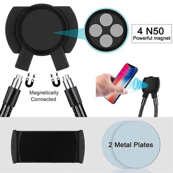 Practical and Beautiful Magnetic Adjustable Gooseneck Lazy Mobile Phone Tablet Stand Universal Desktop Holder Bracket