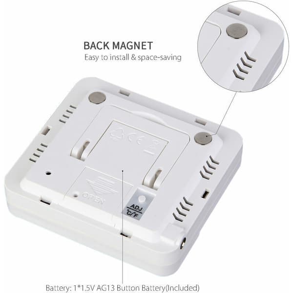 Digital Refrigerator Thermometer with Alarm and Max/Min Temperature Easy-to-Read Digital LCD