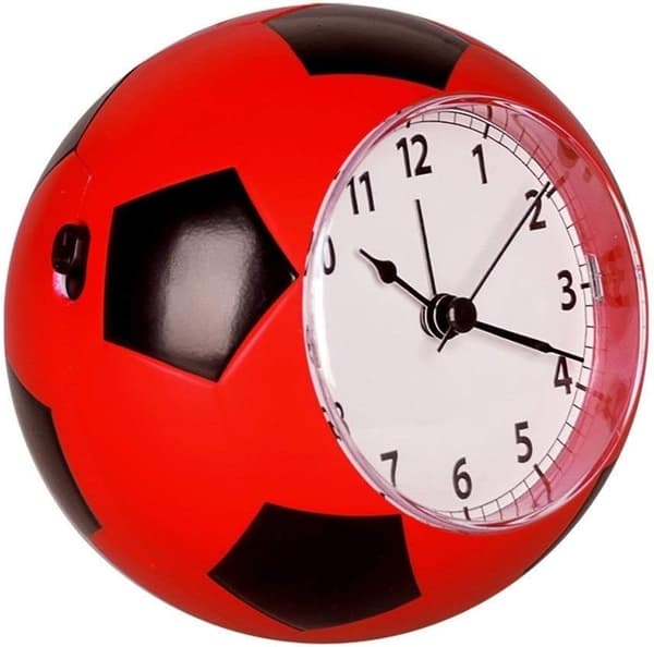 (Red) Creative Children's Alarm Clock Student Simple Football Clock