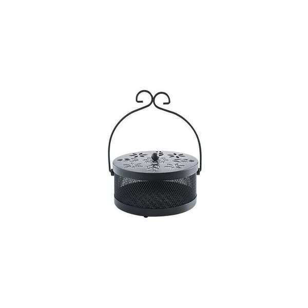 Sandalwood Incense Holder, Fireproof Incense Coil Burner with Lid, Fireproof Mosquito Coil Holder, Tray, Black