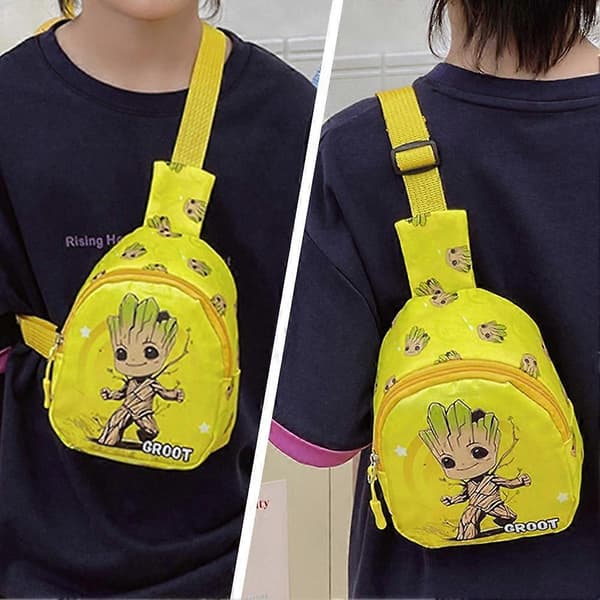 Tegneserie barneveske skulderveske gutter og jenter reise myntveske messenger bag Groot Groot