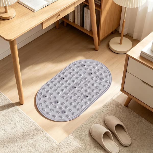 Fotmassasjematte Sensorisk Gå-akupressurpute med Sklisikker Base, Grå, Stor, 74x44cm