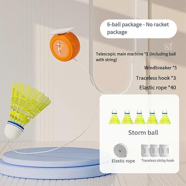 Badmintontræningsværktøj, Badminton Rebound Trainer Elastisk Badminton Trainer Sæt Bærbar Badminton