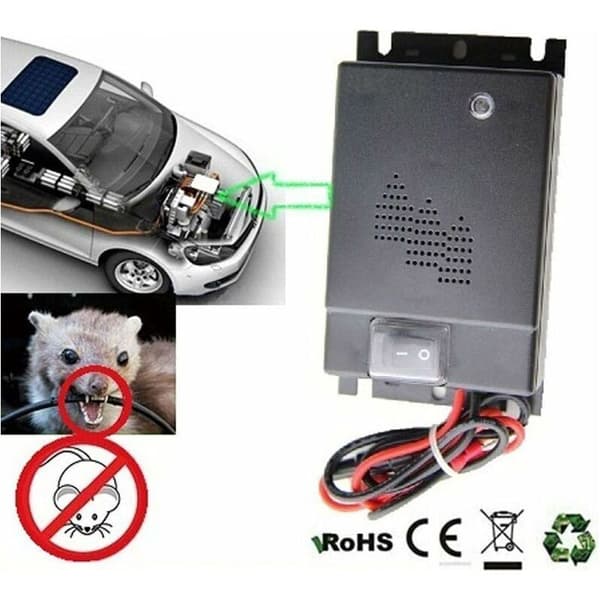 2X Ultrasonic Repeller Automatic Ultrasonic Repeller for Pets/Mice/Rats, Automatic Pest Control 12V Vehicle Rodent Protection Vehicle Protection