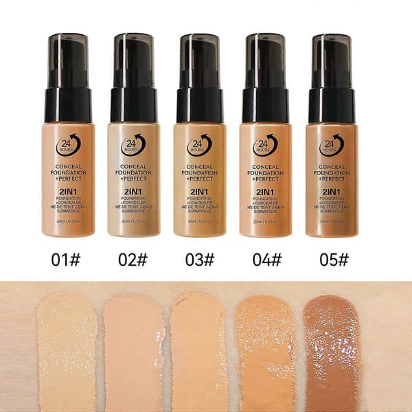 2-i-1 Conceal & Perfect Foundation, Lätt, Andningsbar Formula med 24H Svettresistent Täckning & Oljekontroll 1 st 1 st