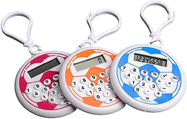 Black Mini Portable Calculator Pocket Basic Powered Calculator Cute Football Style Calculator