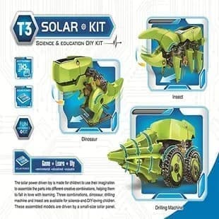 STEM Solkraft 3 i 1 Transformationsrobot Kit DIY Leksak Batteridriven Transform Bil Utbildande Lärande Leksaker Barn