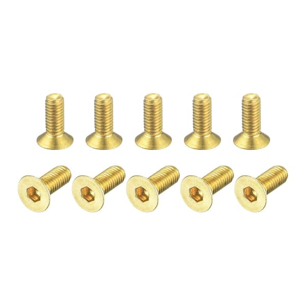 Flat Head Socket Cap Screws, M3-0.5 x 8mm Brass Hex Socket Screws Bolts 24pcs
