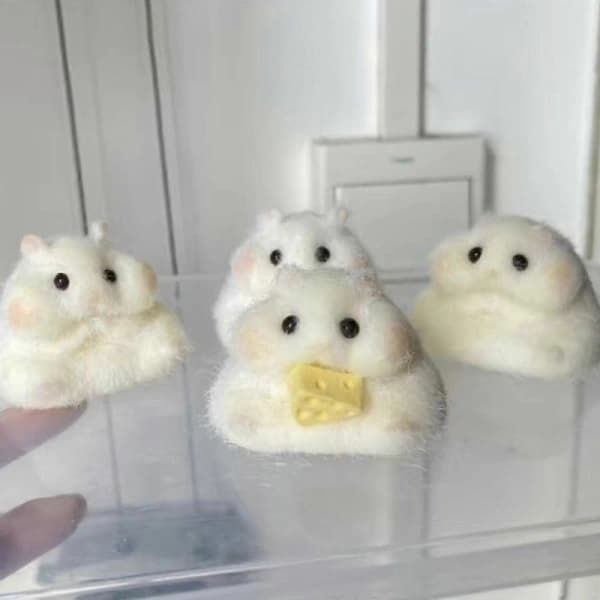 Håndlavet Taba Squishy Lille Hamster Silikone Klemmelegetøj til Stressreduktion Søde Hamsterlegetøjsgaver[CO]