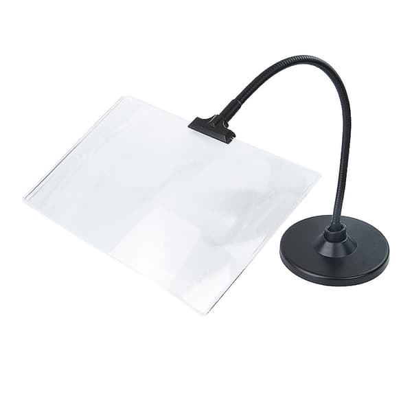 Magnifying glass with 4x magnification on a table stand