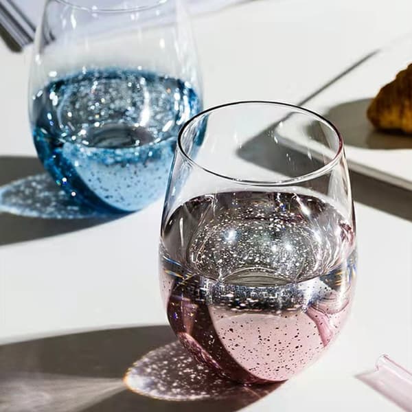 Radiant Starry Sky vinglass uten stett, iriserende krystallglass-sett for minneverdige sammenkomster