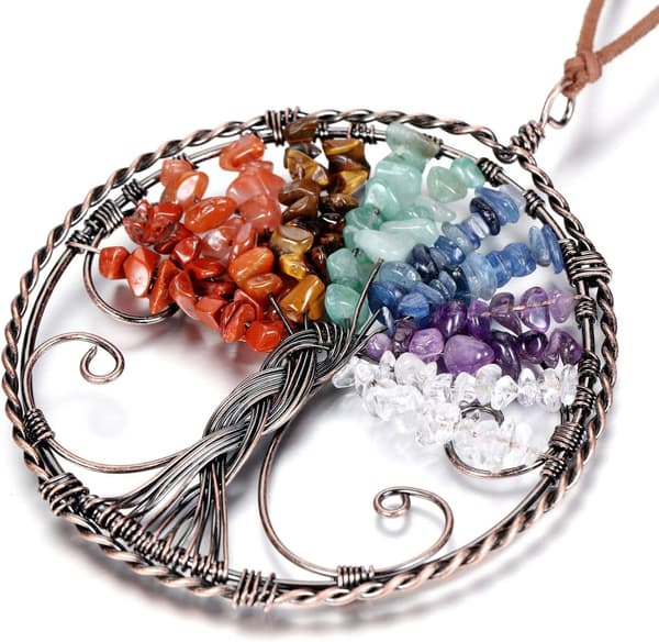 7 Chakra Livets Tre Drømmefanger Hengende Ornament Håndlaget Bo