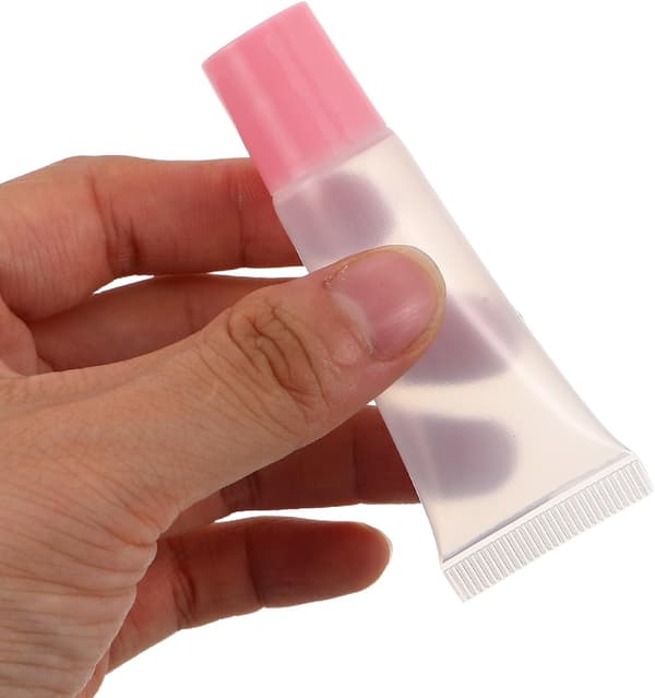 20-pack klara tomma läppglansrör, klämbara påfyllningsbara balsambehållare, platt topp 10 ml
