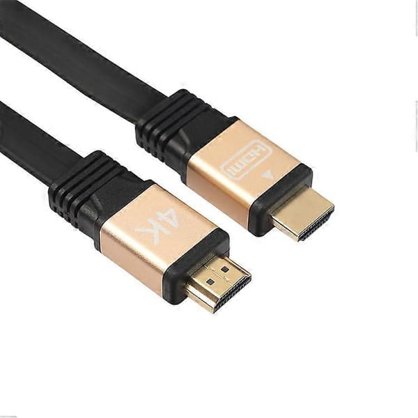 3m HDMI 2.0 4K 30AWG HD 3D 18 Gbps Ethernet Audio Return Flat HDMI-kabel - Gullfarge