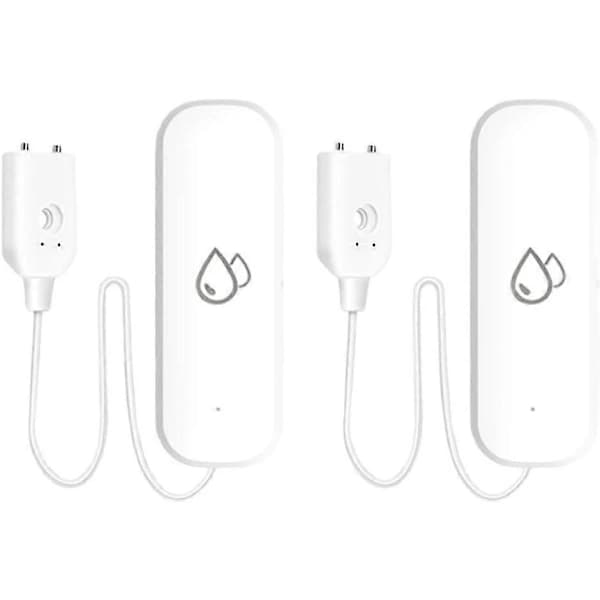 Tuya Smart WiFi Vandlækagedetektor med App-meddelelser, 2-pak