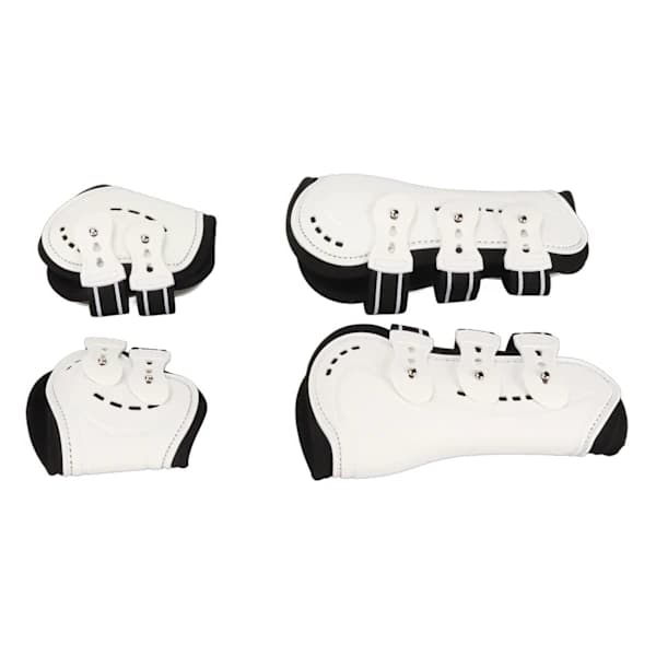 Horse Front Leg Boots Adjustable Breathable Open Front Protective Horse Guards for Jumping White L