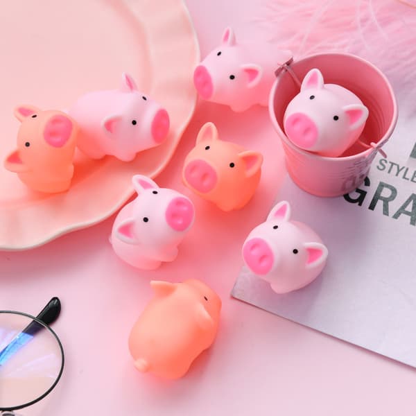 10-pack Squeezable Small Pigs, Cute Mini Pigs, Screaming Pigs, Sound-Making Pigs That Squeak When Squeezed, Colors Are Random