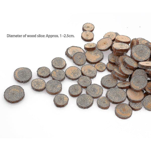100 st Träskivor Träbitar För DIY Hantverk Bröllopsdekorationer 2-3cm-dwdz
