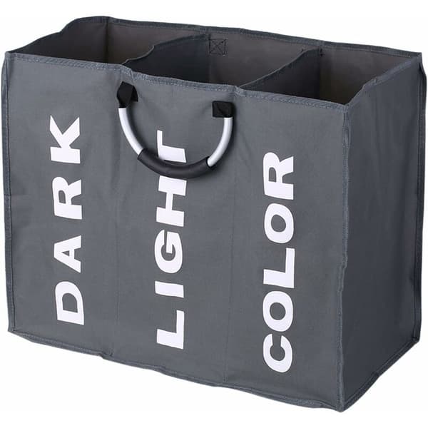 Laundry basket with compartments - Large foldable compartments - Storage bag for dirty clothes - with Aluminum handles