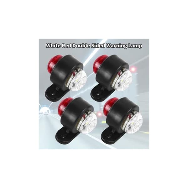 LED Side Marker Light Package, 12-24V, White, Red, Double-Sided Warning Lights, Parking Lights for Truck Trailer, Marker Lights
