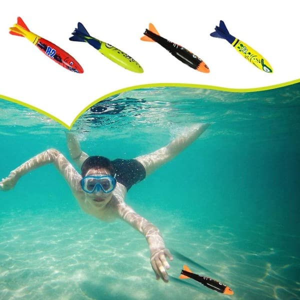 4 st dyktorpedleksaker undervattenstorpedraketleksak