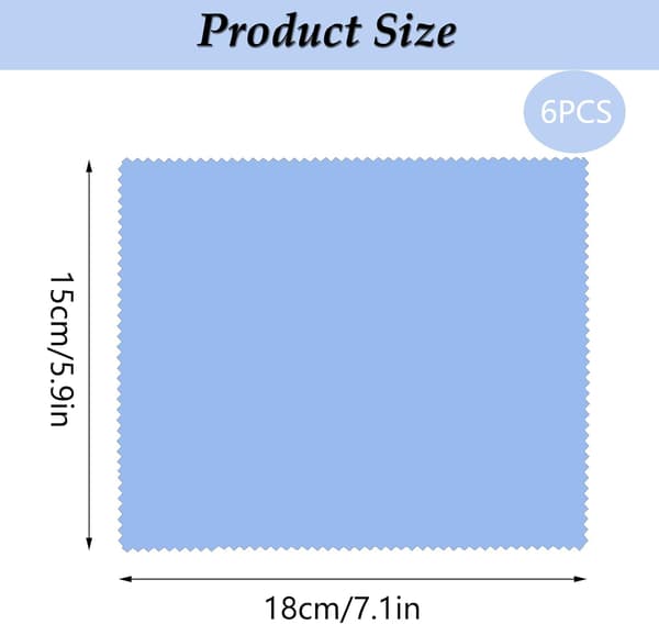 ##/pieces glass cleaning cloth - light blue, 15 x 18 cm, microfiber##/
