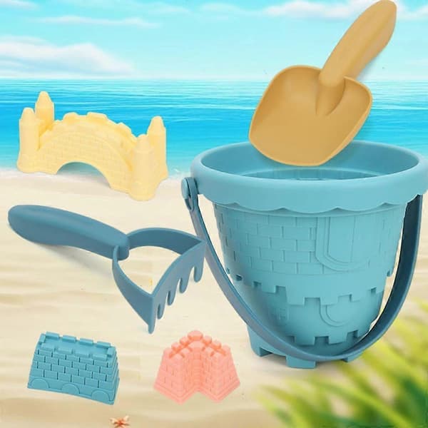 Barn Sandslott Form Leksak - DIY Sommar Kust Utomhus Sandleksak Blått slott Blue castle