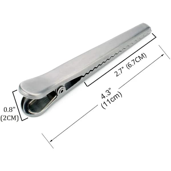 Reusable Food Bag Clips, Practical for Sealing Packages, Large Stainless Steel Power Clips
