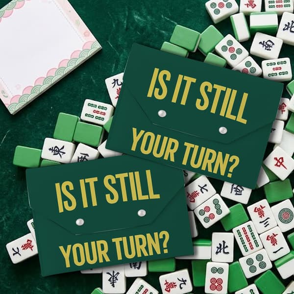 Grøn gotisk Halloween læder Mahjong-kortholder Green Gothic