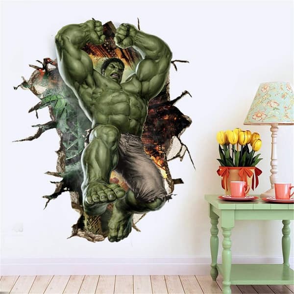 Supersankari seinätarrat Hulk seinätarrat Erinomainen vinyyli Wal-FX-