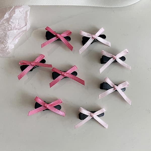 Søt sløyfe hårnål Mini flerfarget barrette hodeplagg sløyfe hårspenner (hvit)