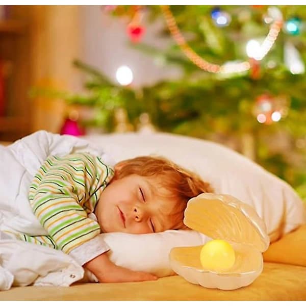 Skal perlelampe LED soveværelse natlampe, bordplade ornament