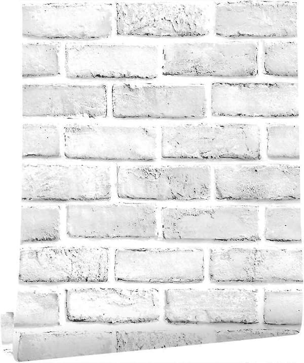 Stenväggstapet, 3D-effekt Block Vintage Tegelimitation, 45*1000CM