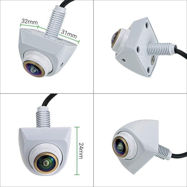 GreenYi Dynamisk Trajectory AHD 1080P Justerbar vinkel Vit bilbackkamera vattentät för Android DVD-videomonitor HD720P-kamera HD720P Camera
