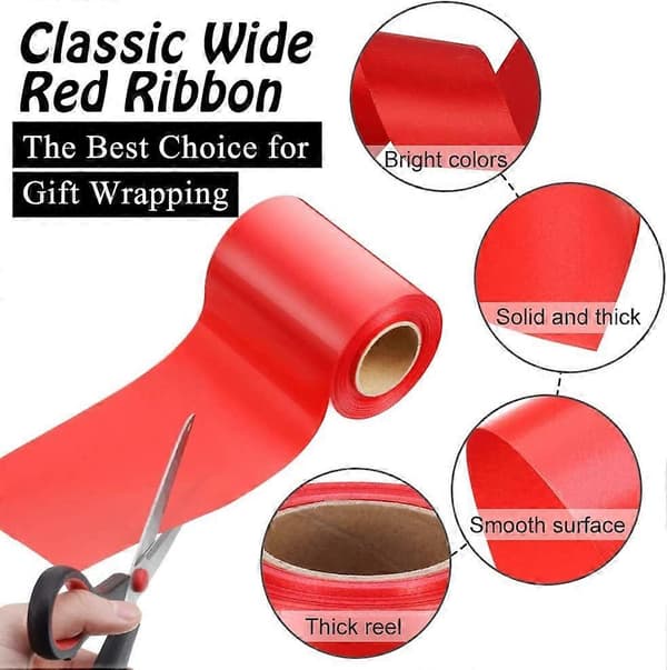 Red Ribbon for Gift Wrapping (10cm 22m)