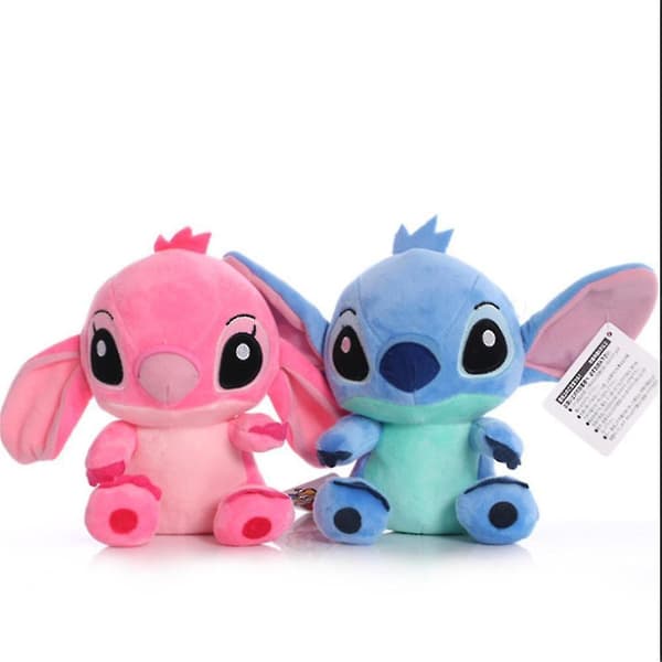 2 kpl Stitch-sarjakuvahahmo, vaaleanpunainen ja sininen pehmeä pehmolelu