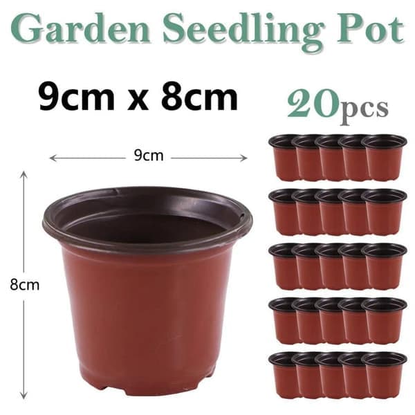 20-pack såkrukor, återanvändbara fröstartkrukor för inomhus- och utomhusplantering, 9x8 cm