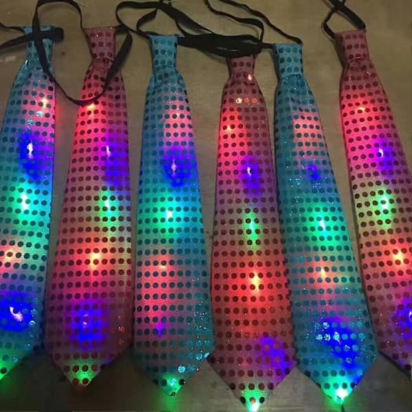Neck Accessory Adorable Luminous Fabric Men Boys Bow Tie For Party