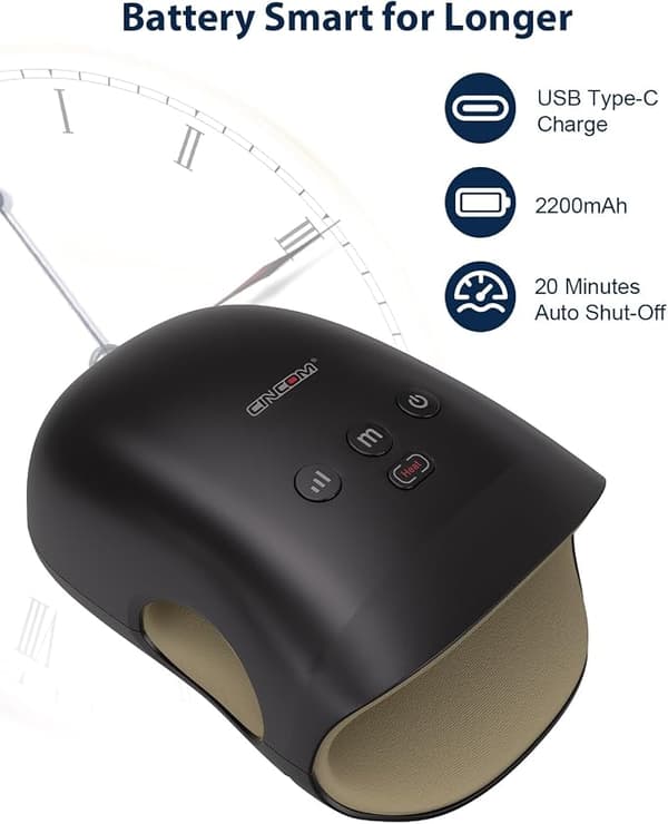 CINCOM Håndmassager - Trådløs Håndmassager med Varme og Kompression til Gigt og Karpaltunnelsyndrom Sort Black
