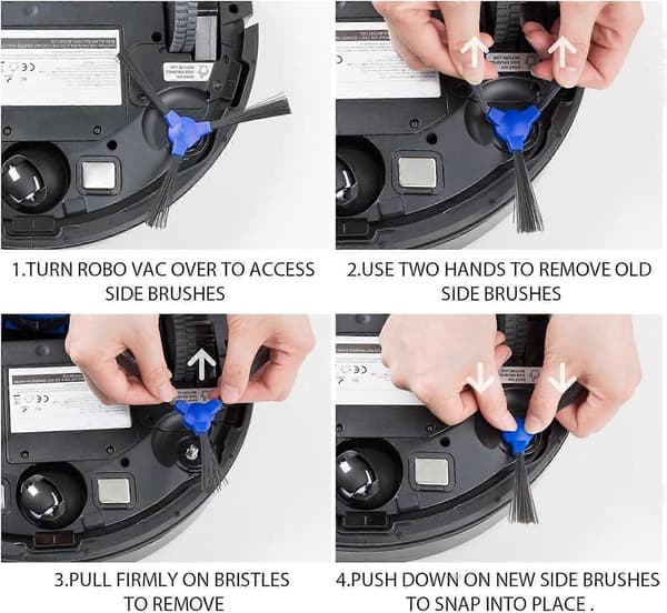 6-pack Replacement Side Brushes Compatible with Eufy RoboVac 11S/11S MAX/15T/30/30C/30C MAX/12/15C/15C MAX/25C/35C/G10/G30/G30 Edge Robotic Vacuum Cleaner