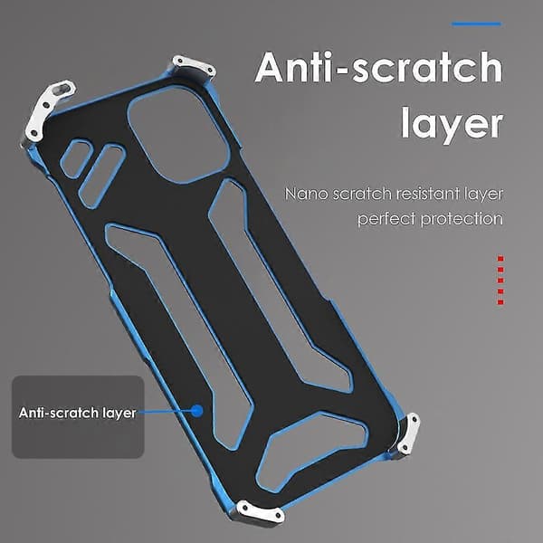 Luxury R-just Aluminum Metal Case Compatible With Iphone 14 Pro Max/14 Pro/14, Shockproof Slim Hard Back Cover