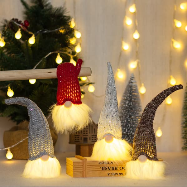 1 stk. hvit juledekorasjon liten nattlampe skog pe