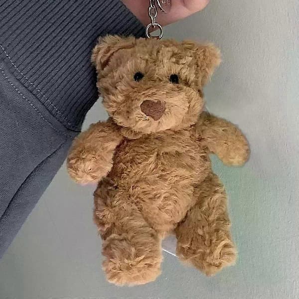 Barcelona Bear Plush Toy Keychain - Mini Stuffed Bear Doll Pendant Gift for Girlfriend