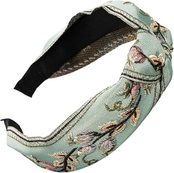 2 stk. Boho Knutet Hårbånd Broderi Stoff Hårbånd Retro Hårbånd Elastisk Blomst Hårbånd Turban Hårtilbehør