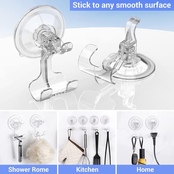 Shower Razor Holder Suction Hooks, 2 Pack Reusable Razor Hooks